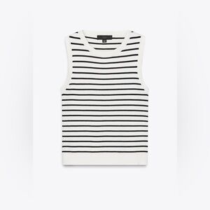 Zara striped basic knit top